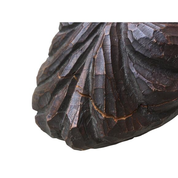 Vintage 1986 Wood Carving Mans Head with Mustache and Beard 16.5″x5 3/4″x3″ - Picture 3 of 6